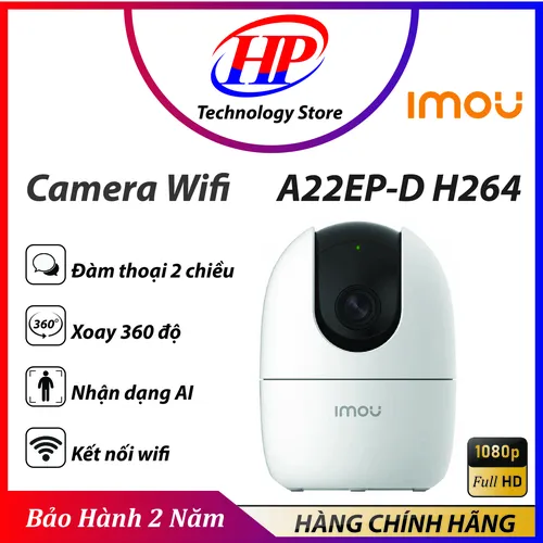 Camera wifi IMOU-A22EP không dây báo động âm thanh đàm thoại 2 chiều xoay 360 lắp đặt trong nhà  cửa hàng tại tpTân An Long An hình ảnh Full HD 2.0 Mp