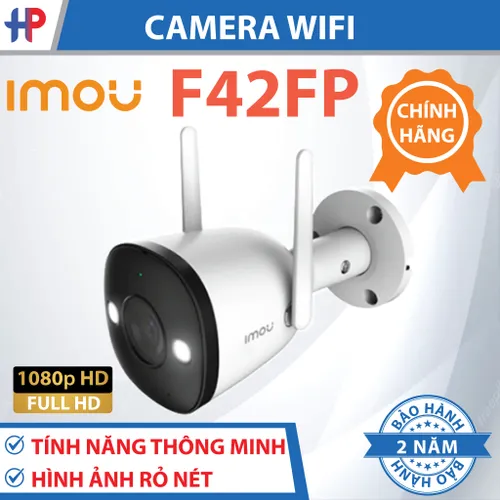 Camera  WIFI IMOU F42FP lưu trữ thẻ nhớ âm thanh ánh sáng màu nhìn đêm ngoài trời chống nước độ phân giải 4.0MP Full HD