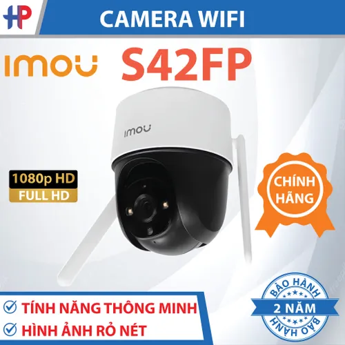 Camera wifi IPC-S42FP IMOU Xoay 360 toàn cảnh ngoài trời chống nước ánh sang màu nhìn đêm độ phân giải 4MP