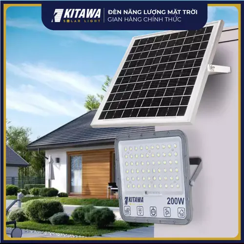 Đèn  pha năng lượng mặt trời chống chói Kitawa công suất 200w- Đèn pha năng lượng trong nhà