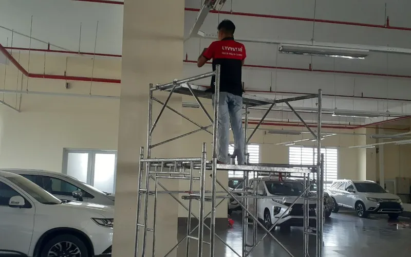 Lắp đặt camera sử dụng cáp mạng camera IP nguồn Poe  hiệu quả cho kho xưởng , hãng  xe tại Bến Lức Long An