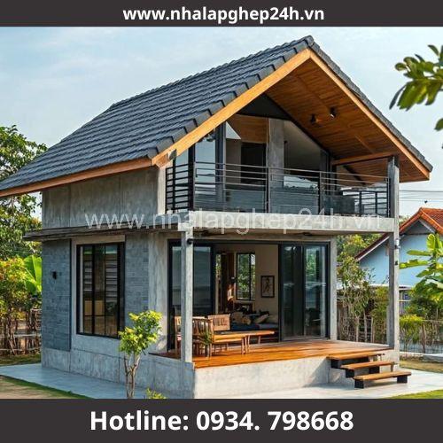 nhà lắp ghép 2 tầng mái Thái nhà lắp ghép 2 tầng mái Thái
