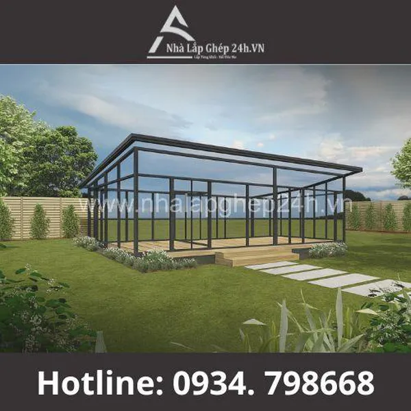 Nhà Lắp Ghép Cấp 4 Mái Dốc - LH 