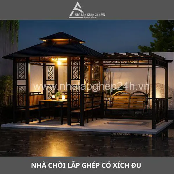 Nhà chòi sân vườn có xích đu