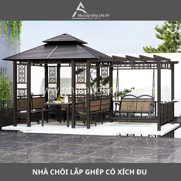Nhà chòi sân vườn có xích đu