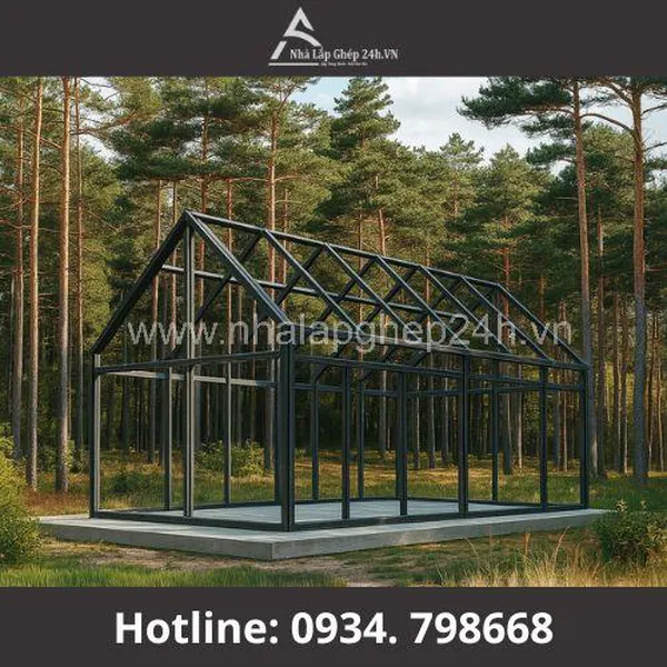 Nhà Lắp Ghép Cấp 4 Mái Dốc - LH