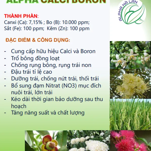Phân bón lá ALPHA CALCI BORON