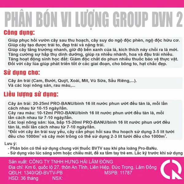Phân bón lá vi lượng Pro-Banu