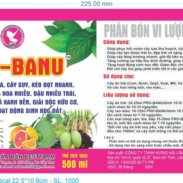 Phân bón lá vi lượng Pro-Banu