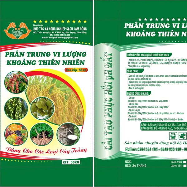 Phân bón trung vi lượng khoáng thiên nhiên Hưng Hải