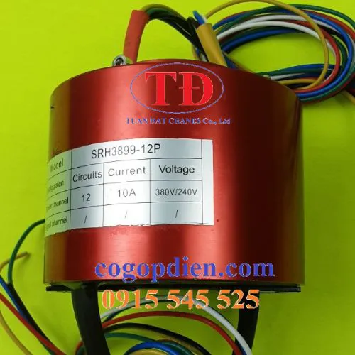 Cổ góp điện hộp kín 12 pha trục 20 mm