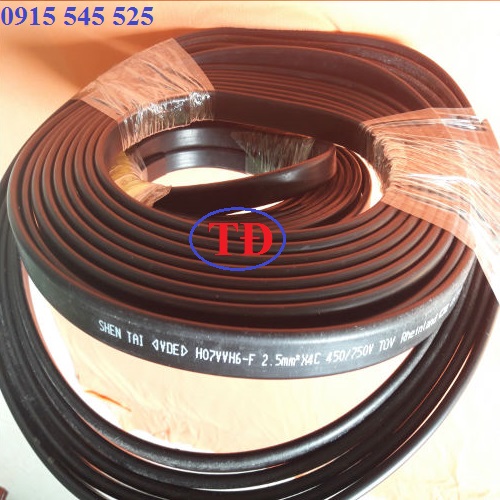 Dây cáp dẹt chuyên dùng cho cầu trục loại 4Cx2.5 mm2 Dây cáp dẹt chuyên dùng cho cầu trục loại 4Cx2.5 mm2