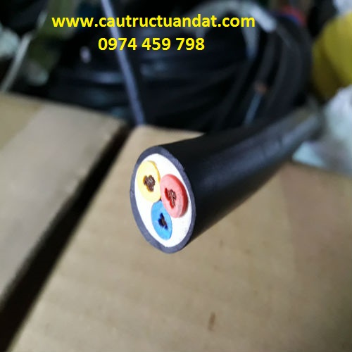 Mặt cắt ngang của cáp tròn cấp động lực cho cầu trục Mặt cắt ngang của cáp tròn cấp động lực cho cầu trục