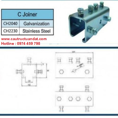 Thông số hộp nối ray C cầu trục Thông số hộp nối ray C cầu trục