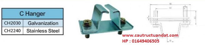 Thông số kích thước kẹp ray C Thông số kích thước kẹp ray C