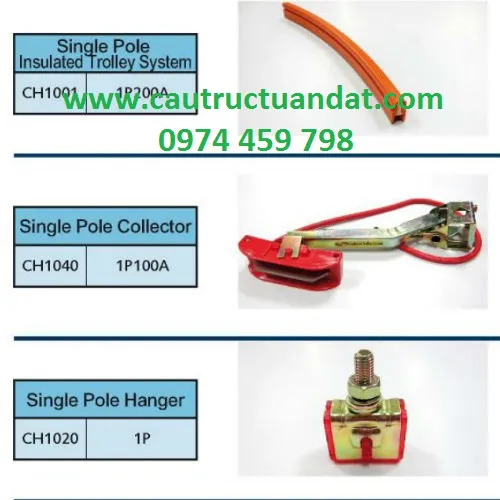 Ray điện an toàn cầu trục 1 pha