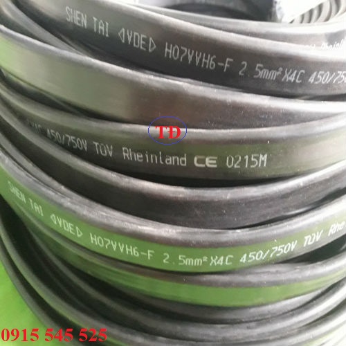 Cáp dẹp ray C cầu trục 4C x 2.5 mm2 Cáp dẹp ray C cầu trục 4C x 2.5 mm2