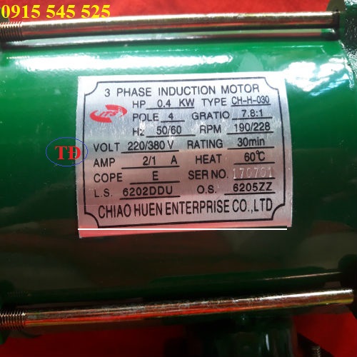 Motor dầm biên cầu trục 0.4 KW Motor dầm biên cầu trục 0.4 KW