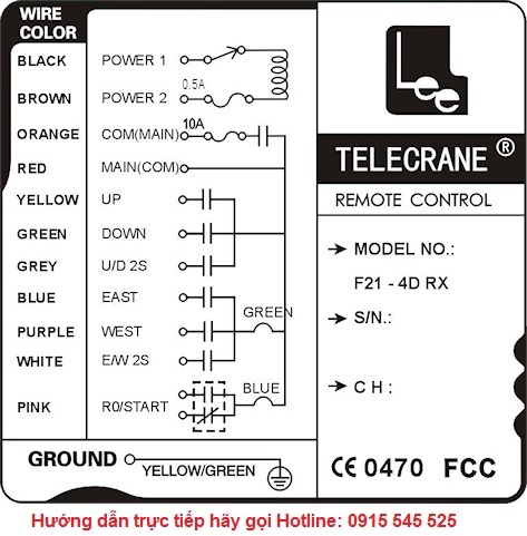 Sơ đồ lắp đặt phụ kiện điều khiển cho palang Sơ đồ lắp đặt phụ kiện điều khiển cho palang