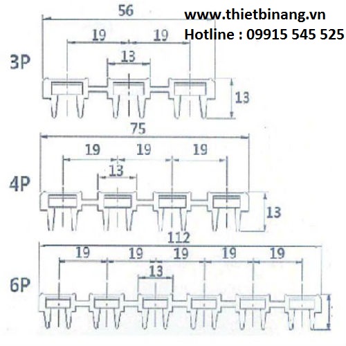 Thông số ray điện an toàn 1P, 3P, 4P, 6P Thông số ray điện an toàn 1P, 3P, 4P, 6P
