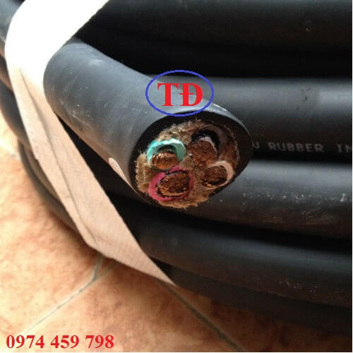 Cáp cao su lõi bố cho cầu trục qui cách 3Cx50 + 25 Cáp cao su lõi bố cho cầu trục qui cách 3Cx50 + 25