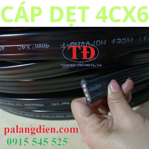 Dây cáp điện dẹp cầu trục 4Cx6