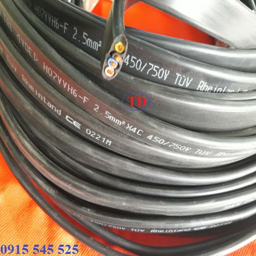 Cáp dẹt cầu trục loại 4Cx2.5 Cáp dẹt cầu trục loại 4Cx2.5