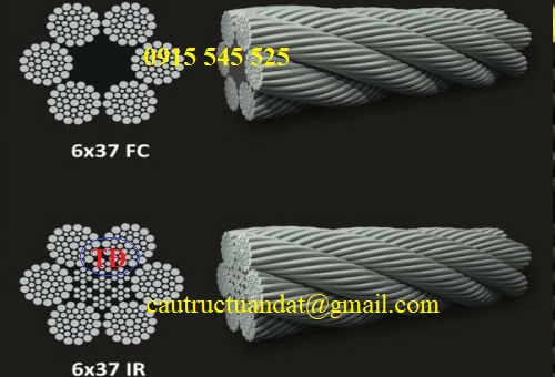 Cáp thép cầu trục loẠI 6X37 FC Cáp thép cầu trục loẠI 6X37 FC