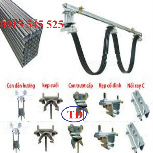 Phụ kiện ray C dẫn cáp cầu trục Phụ kiện ray C dẫn cáp cầu trục