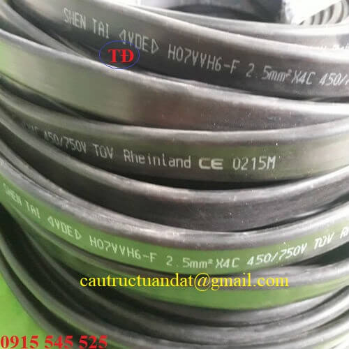 Cáp dẹt cầu trục 4Cx2.5 mm2 Cáp dẹt cầu trục 4Cx2.5 mm2