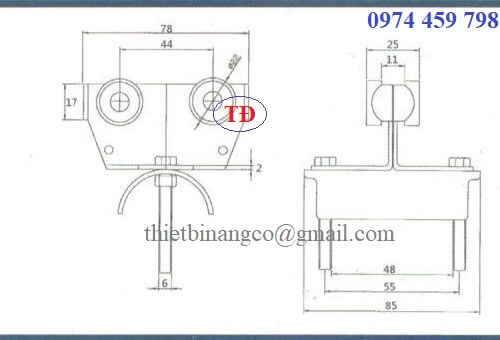 Con trượt ray C cầu trục Con trượt ray C cầu trục