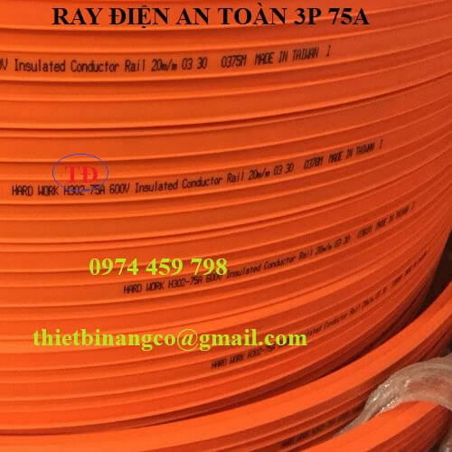Ray điện an toàn 3P 75A cho cầu trục Ray điện an toàn 3P 75A cho cầu trục