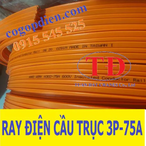 Ray điện an toàn 3P 75A cho cầu trục