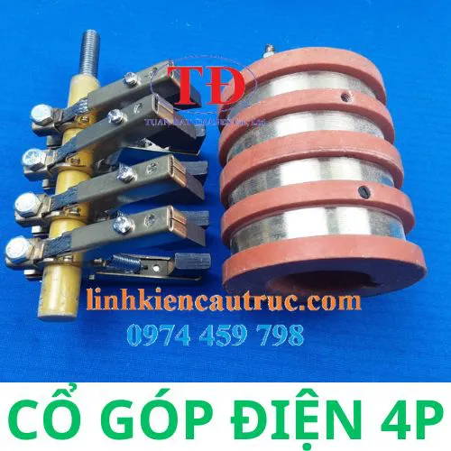 Cổ góp điện 4 pha trục 32