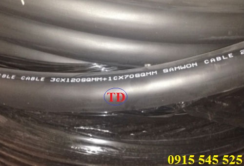 Cáp cao su mềm cho cầu trục 3Cx120 + 1Cx70 Cáp cao su mềm cho cầu trục 3Cx120 + 1Cx70