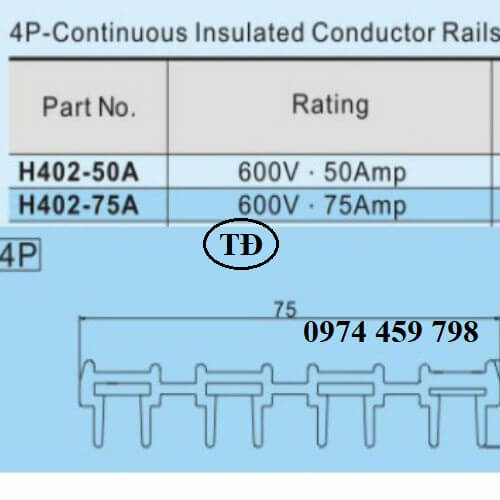 Ray điện an toàn 4P 50A, 4P 75A Ray điện an toàn 4P 50A, 4P 75A