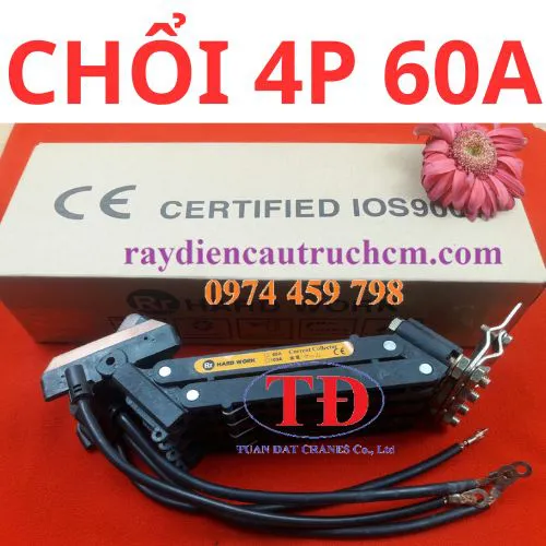 Chổi tiếp điện 4P-60A lấy điện cầu trục