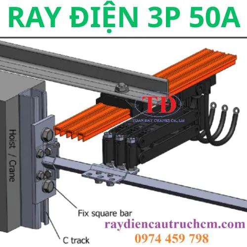 Ray dẫn điện cầu trục 3P 50A