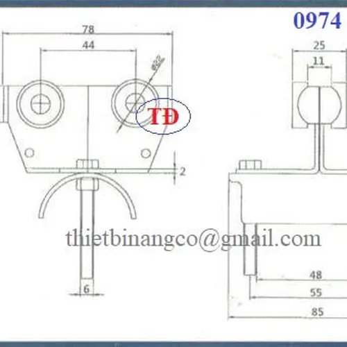 Con lăn treo cáp ray C30x32