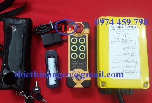 Điều khiển từ xa cầu trục dùng pin sạc Saga Điều khiển từ xa cầu trục dùng pin sạc Saga