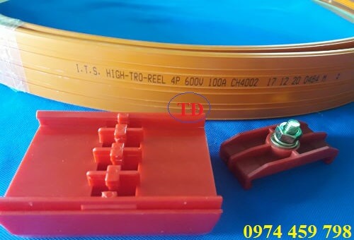 Ray điện an toàn 4P-100A hiệu ITS, kẹp và hộp nối ray Ray điện an toàn 4P-100A hiệu ITS, kẹp và hộp nối ray