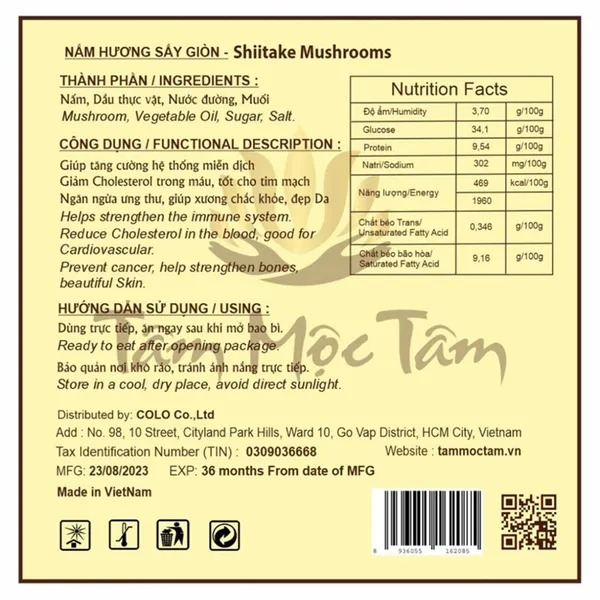 Nấm Hương Sấy Giòn Vị Rong Biển 30g