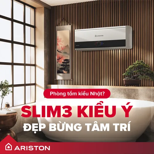 BÌNH NÓNG LẠNH ARISTON SLIM3 - BÌNH NƯỚC NÓNG ĐẸP, ĐẶT ĐÂU CŨNG ĐẸP