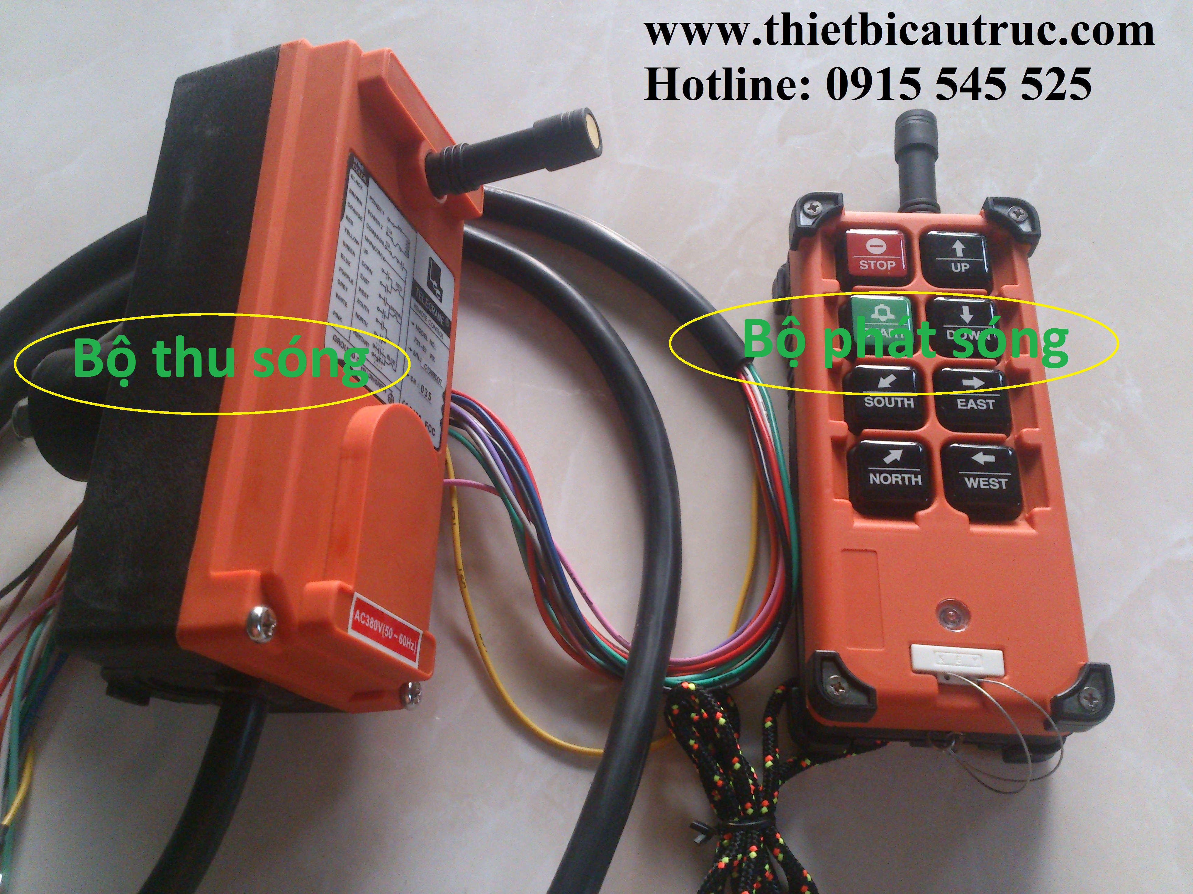 Bộ thu, bộ phát sóng của điều khiển từ xa cầu trục