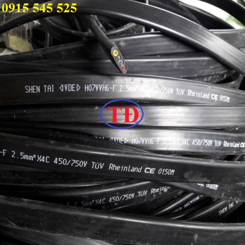 Cáp dẹt ray C cầu trục loại 2.5mm2 x4C Cáp dẹt ray C cầu trục loại 2.5mm2 x4C