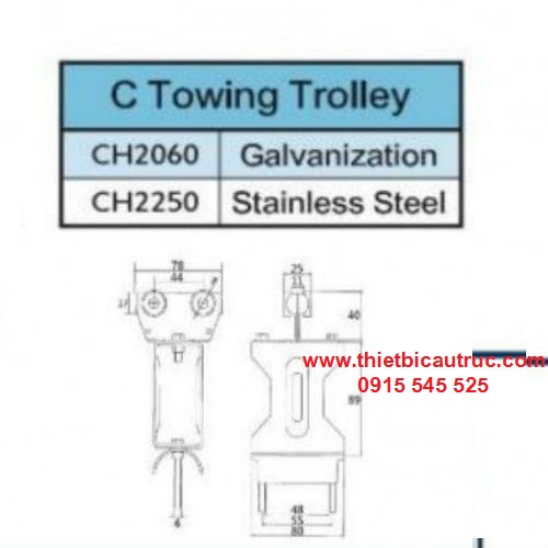 Thông số kỹ thuật con dẫn trong hệ thống máng C treo cáp cầu trục Thông số kỹ thuật con dẫn trong hệ thống máng C treo cáp cầu trục