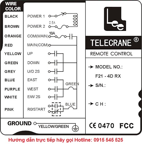 Sơ đồ lắp đặt remote điều khiển từ xa cầu trục Sơ đồ lắp đặt remote điều khiển từ xa cầu trục
