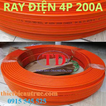 Ray điện an toàn 4P 200A cho cầu trục
