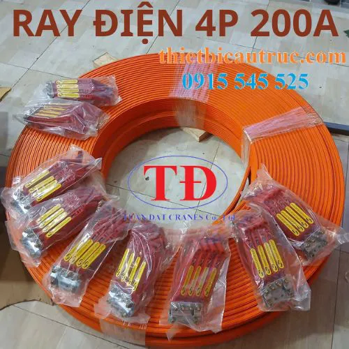 Ray điện an toàn 4P 200A cho cầu trục