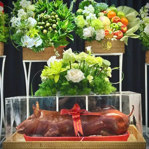 Mâm ngũ quả xanh – trắng